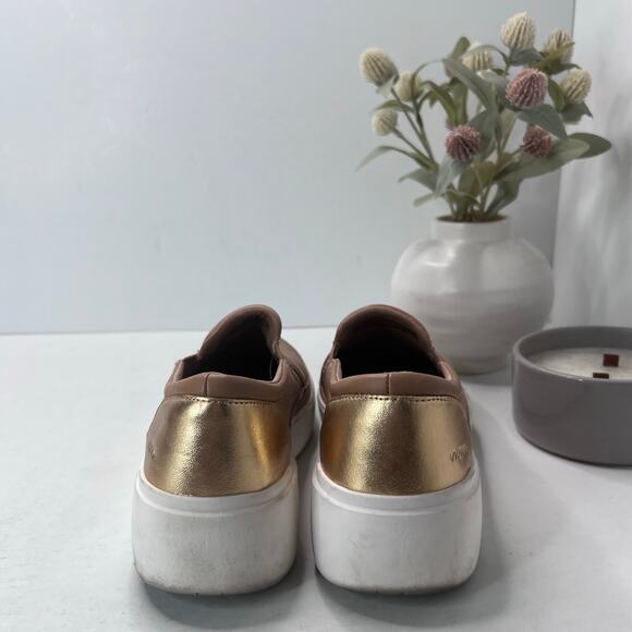 Vionic Kearny Platform Leather Slip-On Sneaker Loafer Tan Women 9M - Picture 2 of 9